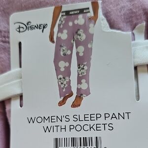 Disney Women's Plus Size Sleep Pants with Mickey and Minnie Mouse